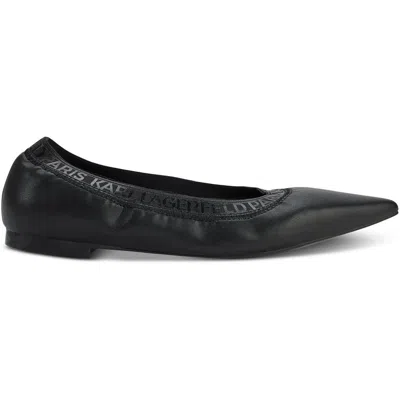 Karl Lagerfeld Vinette Womens Stretch Flat Shoes In Black