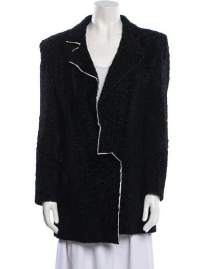 Pre-owned Karl Lagerfeld Vintage 1980's Fur Coat In Black