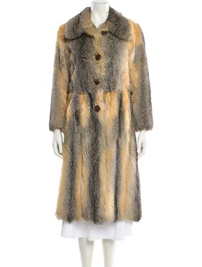 Pre-owned Karl Lagerfeld Vintage 1980's Fur Coat In Neutral