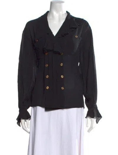 Pre-owned Karl Lagerfeld Vintage 1990's Blouse In Black