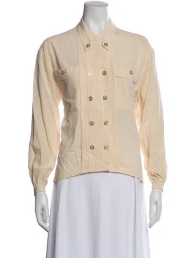 Pre-owned Karl Lagerfeld Vintage 1990's Button-up Top In Neutral