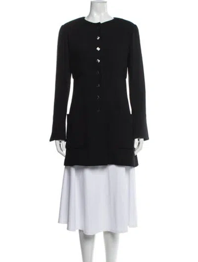 Pre-owned Karl Lagerfeld Vintage 1990's Peacoat In Black