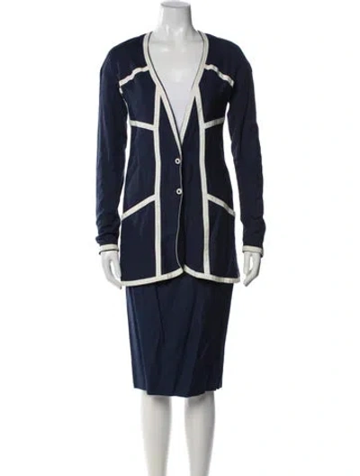 Pre-owned Karl Lagerfeld Vintage 1990's Skirt Suit In Blue