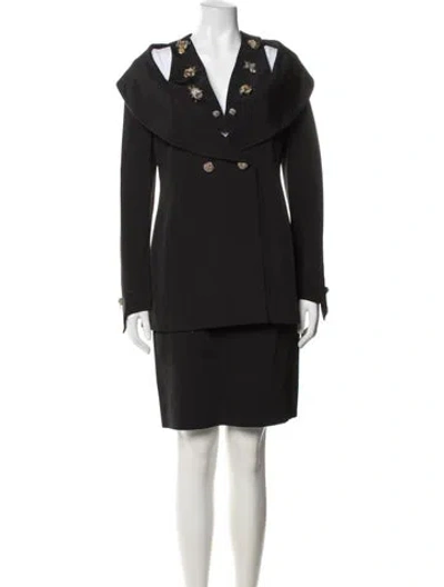Pre-owned Karl Lagerfeld Vintage 1993 Skirt Suit In Black