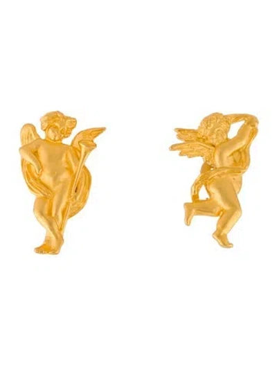 Pre-owned Karl Lagerfeld Vintage Angel Clip-on Earrings In Multicolor