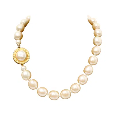 Pre-owned Karl Lagerfeld Vintage Costume Pearl Baroque Necklace In Multi