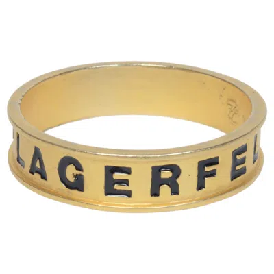Pre-owned Karl Lagerfeld Vintage Gilt & Enamel "lagerfeld" Skinny Bangle Bracelet By  In Multi