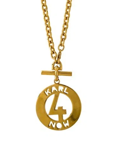Pre-owned Karl Lagerfeld Vintage Karl 4 Now Pendant Necklace, 30" In Multi
