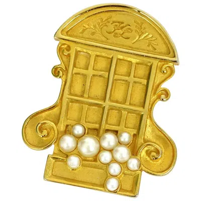 Pre-owned Karl Lagerfeld Vintage  French Window Brooch In Yellow