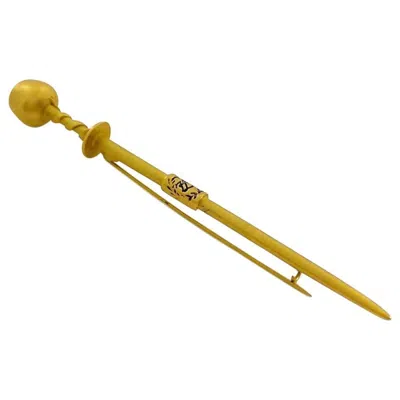 Pre-owned Karl Lagerfeld Vintage  Golden Sceptre Chalice Long Brooch In Brown