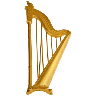 Pre-owned Karl Lagerfeld Vintage  Harp Limited Edition Novelty Brooch In Brown