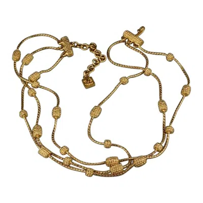 Pre-owned Karl Lagerfeld Vintage  Harvest Corn On The Cob Charm Multi Strand Necklace In Brown