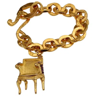 Pre-owned Karl Lagerfeld Vintage  Louis Xvi Chair Bracelet In Brown