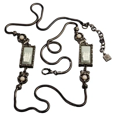 Pre-owned Karl Lagerfeld Vintage  Sculpture Figural Charm Necklace In Multi
