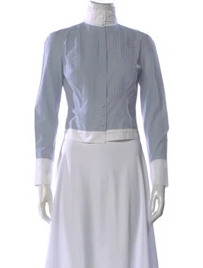 Pre-owned Karl Lagerfeld Vintage "lagerfeld Gallery" Blouse In Blue