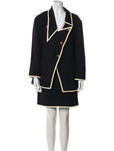 Pre-owned Karl Lagerfeld Vintage Late 1980's - Early 1990's Skirt Suit In Blue