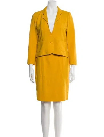 Pre-owned Karl Lagerfeld Vintage Late 1980's - Early 1990's Skirt Suit In Yellow