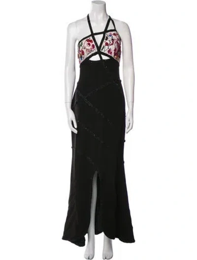 Pre-owned Karl Lagerfeld Vintage Long Dress In Black