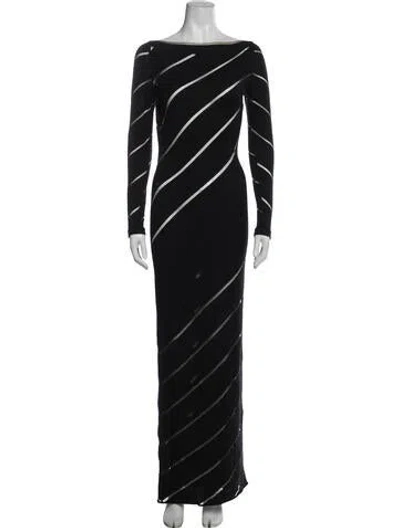 Pre-owned Karl Lagerfeld Vintage Long Dress In Black