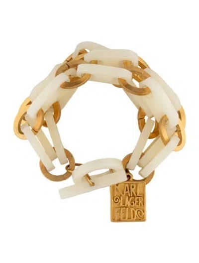 Pre-owned Karl Lagerfeld Vintage Resin Link Bracelet, 7" In Multicolor