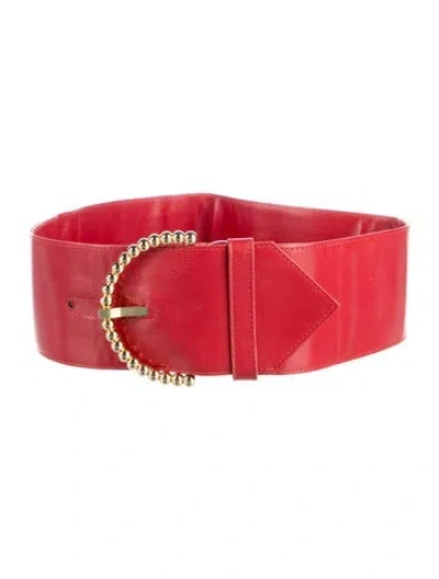 Pre-owned Karl Lagerfeld Vintage Wide Waist Belt In Red