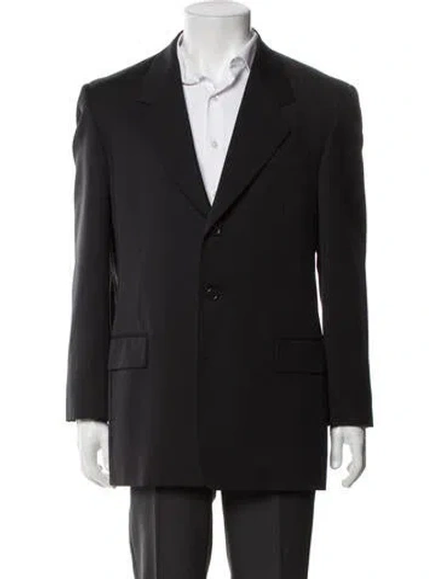 Pre-owned Karl Lagerfeld Vintage Wool Blazer In Blue