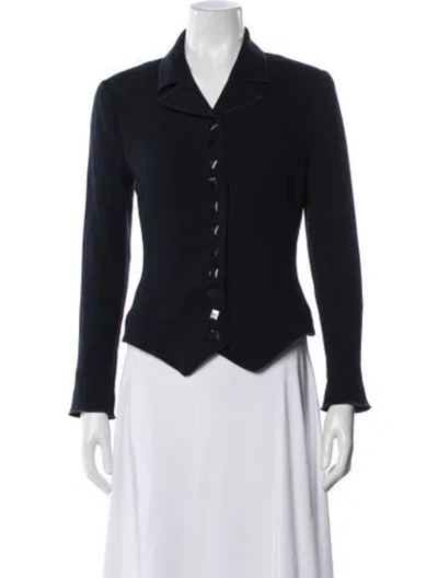 Pre-owned Karl Lagerfeld Vintage Wool Blazer In Blue