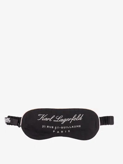 Karl Lagerfeld Viscose Blend Sleep Mask In Black