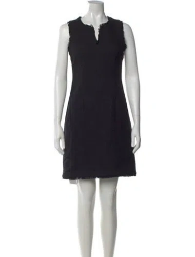 Pre-owned Karl Lagerfeld V-neck Mini Dress In Black