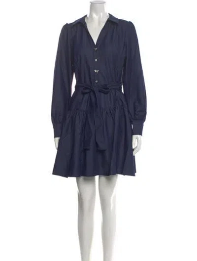 Pre-owned Karl Lagerfeld V-neck Mini Dress W/ Tags In Blue