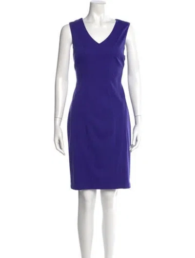 Pre-owned Karl Lagerfeld V-neck Mini Dress W/ Tags In Purple