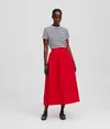 Karl Lagerfeld Voluminous Midi Skirt In Red