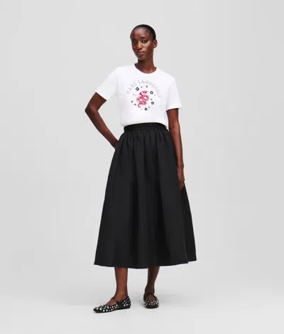 Karl Lagerfeld Voluminous Midi Skirt In Black
