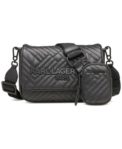 Karl Lagerfeld Voyage Black Quilted Crossbody Bag