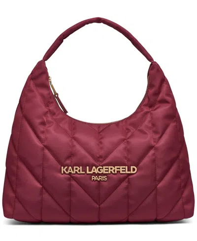 Karl Lagerfeld Voyage Hobo In Burgundy