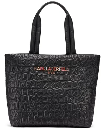 Karl Lagerfeld Voyage Large Tote Bag In Black