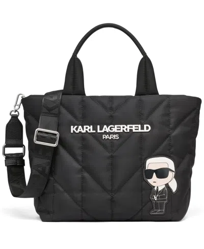 Karl Lagerfeld Voyage Mini Top Zip Tote Bag In Black