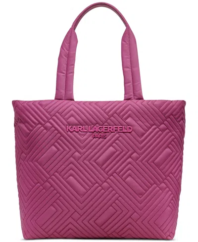 Karl Lagerfeld Voyage Nylon Tote Bag In Dk Cactus