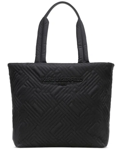 Karl Lagerfeld Voyage Quilted Tote Bag In Black