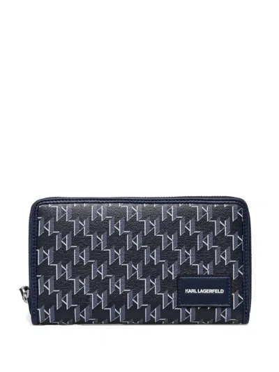 Karl Lagerfeld Voyage Travel Wallet In Blue