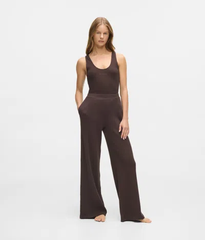 Karl Lagerfeld Waffle Loungewear Pants In Brown