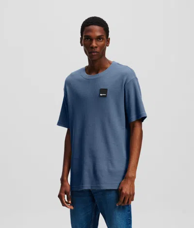 Karl Lagerfeld Waffle T-shirt In Blue