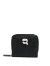 Karl Lagerfeld Ikon Zip-around Wallet In Black