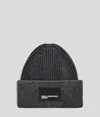 Karl Lagerfeld Washed Beanie In Black