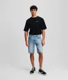Karl Lagerfeld Washed Denim Shorts In Blue