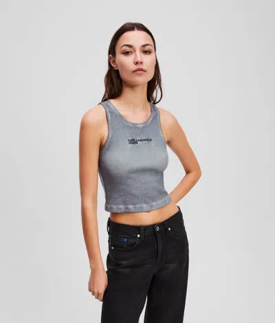 Karl Lagerfeld Washed Ribbed Tank Top