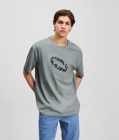 Karl Lagerfeld Washed T-shirt In Gray