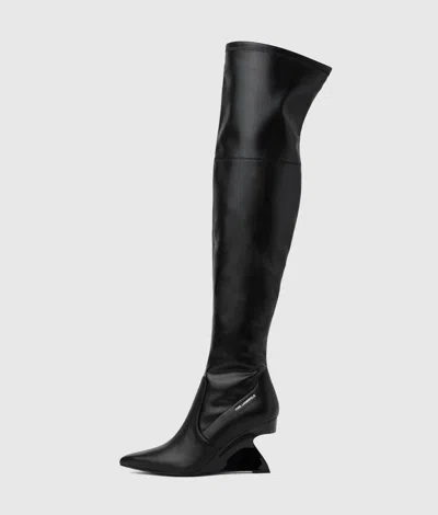 Karl Lagerfeld Waverly Over-knee Boots In Noir Mono