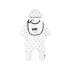 Karl Lagerfeld White Babygrow Suit For Babykids With Logo In White