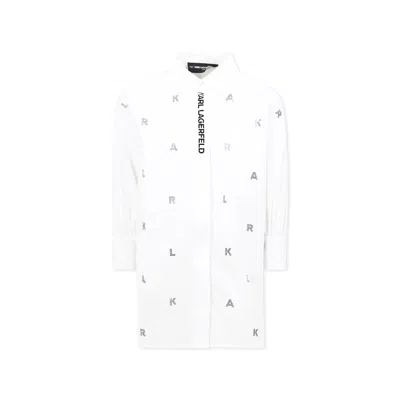 Karl Lagerfeld Kids' White Dress For Girl With Logo